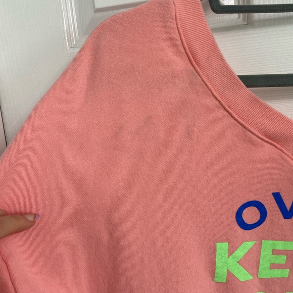 Maybe Crazy V-Neck Sweatshirt Size XL Pink Oversized Cropped Unisex Funky Barbie - Picture 4 of 7